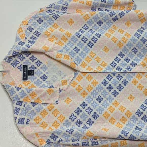 Club Room Colorful Geometric Men's Lightweight Classic Button Down Shirt XL - Picture 3 of 12